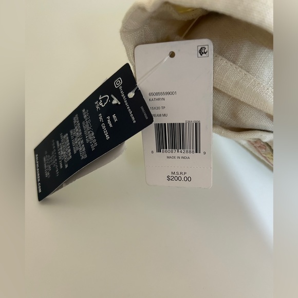 Ralph Lauren Kathryn Embroidered Cream Linen Pillow French Country Style - Picture 6 of 7